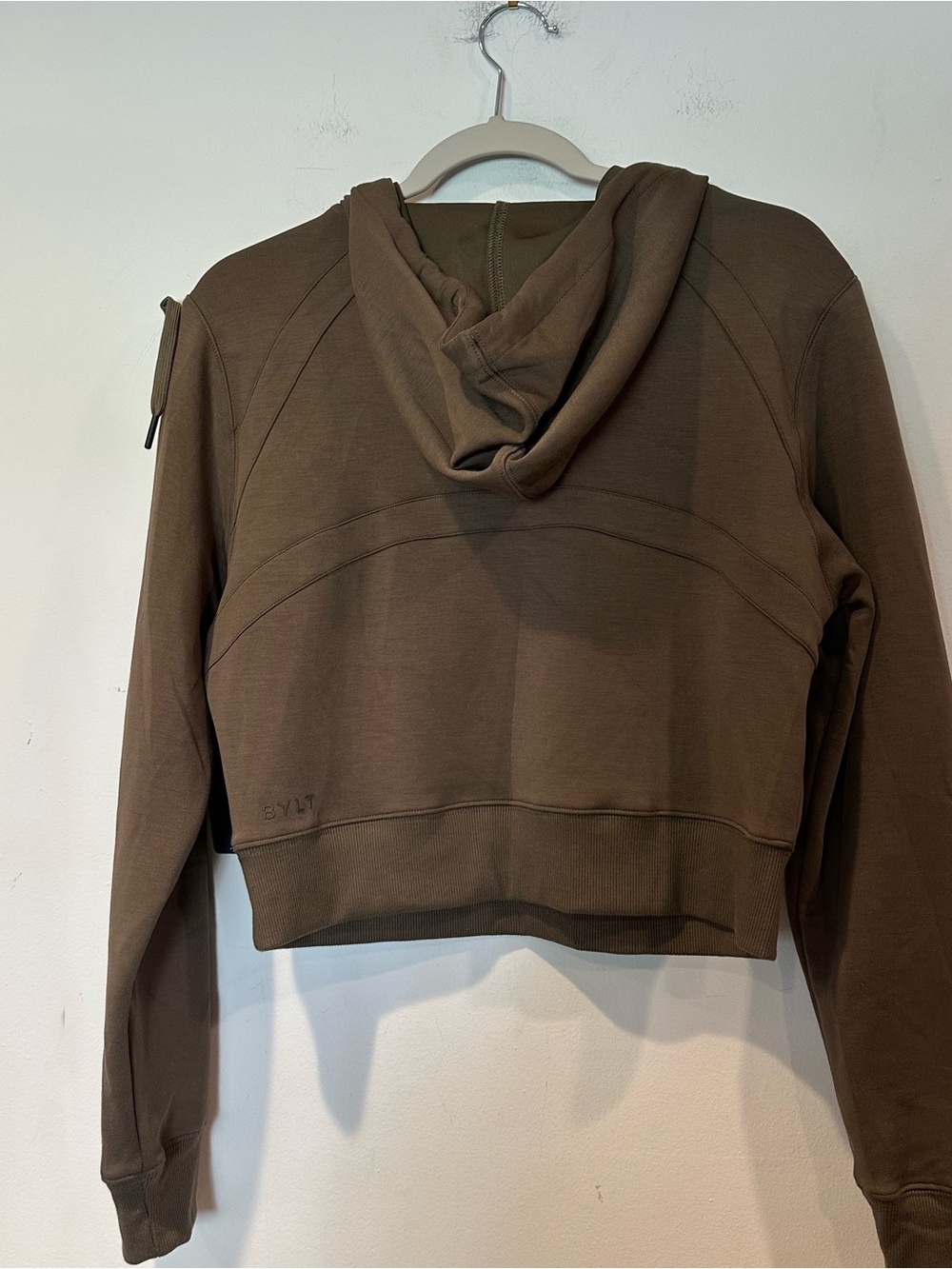 BYLT Women’s Opal Fleece Quater Zip Hoodie in Dark Taupe - Picture 5 of 7